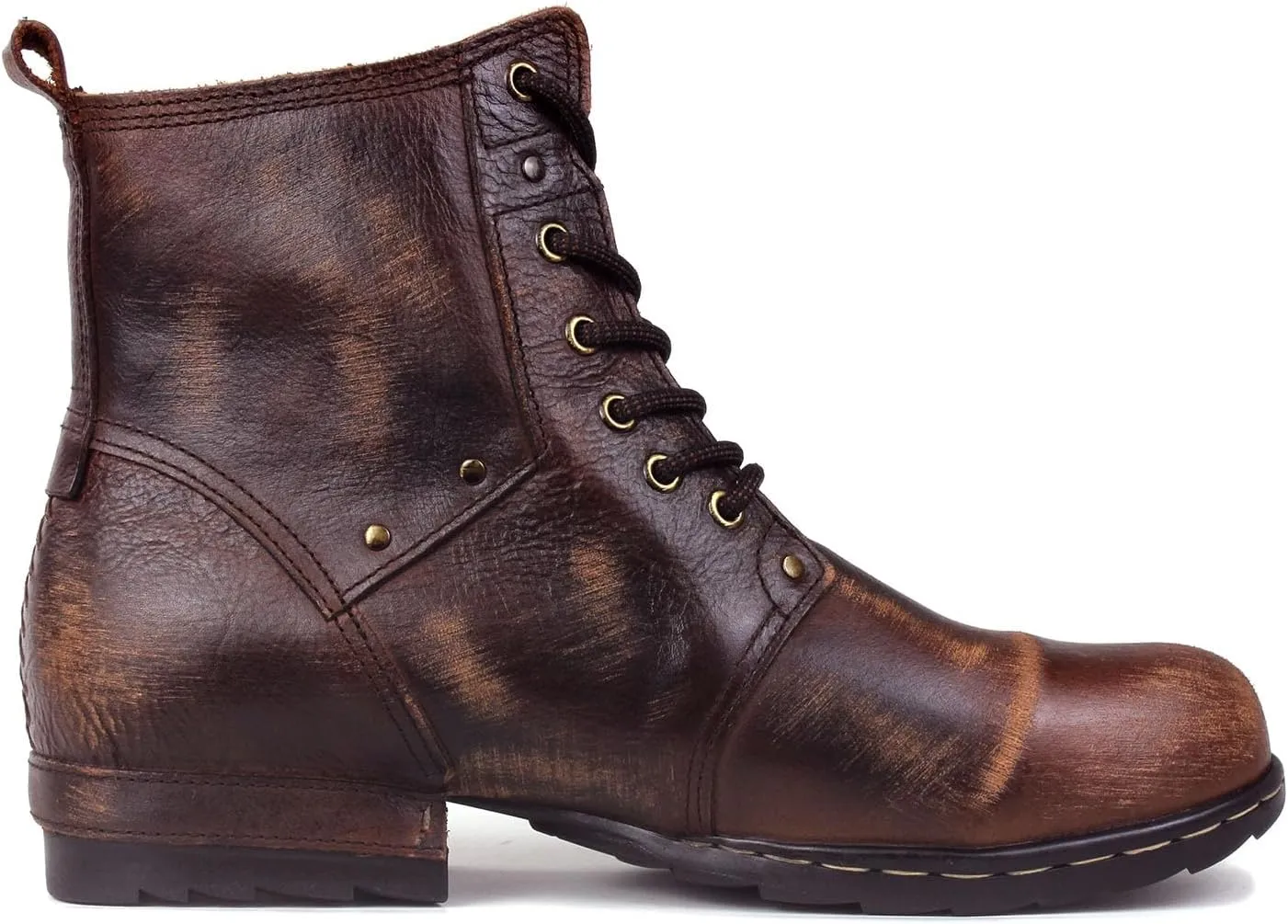 Men's Vintage Brown Retro Chukka Boots Lace-up Motorcycle Casual Leather Dress Ankle Boot for Men Fashion CD-6015-6-Vintage-R