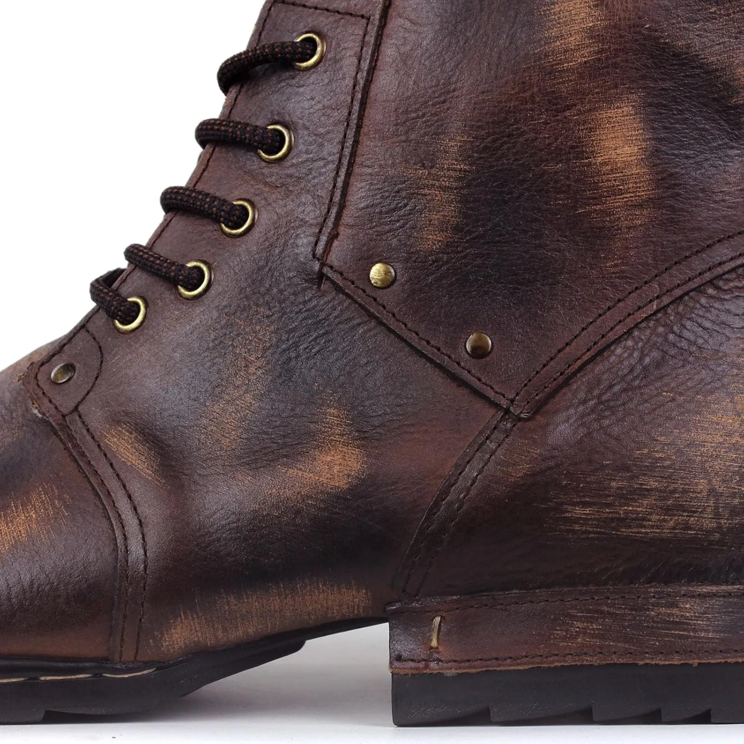 Men's Vintage Brown Retro Chukka Boots Lace-up Motorcycle Casual Leather Dress Ankle Boot for Men Fashion CD-6015-6-Vintage-R