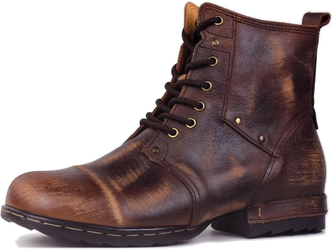 Men's Vintage Brown Retro Chukka Boots Lace-up Motorcycle Casual Leather Dress Ankle Boot for Men Fashion CD-6015-6-Vintage-R