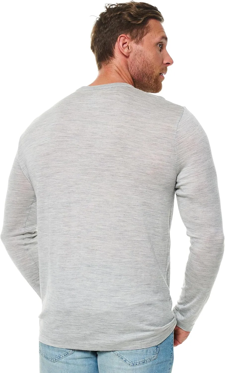 Merino Wool Base Layer Mens - 100% Merino Wool Shirts for Men Thermal Underwear Long Sleeve T-Shirt for Hiking Hunting