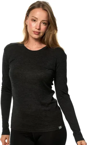 Merino Wool Base Layer Women - 100% Merino Wool Shirt Women Thermal Underwear Long Sleeve T-Shirt for Hiking