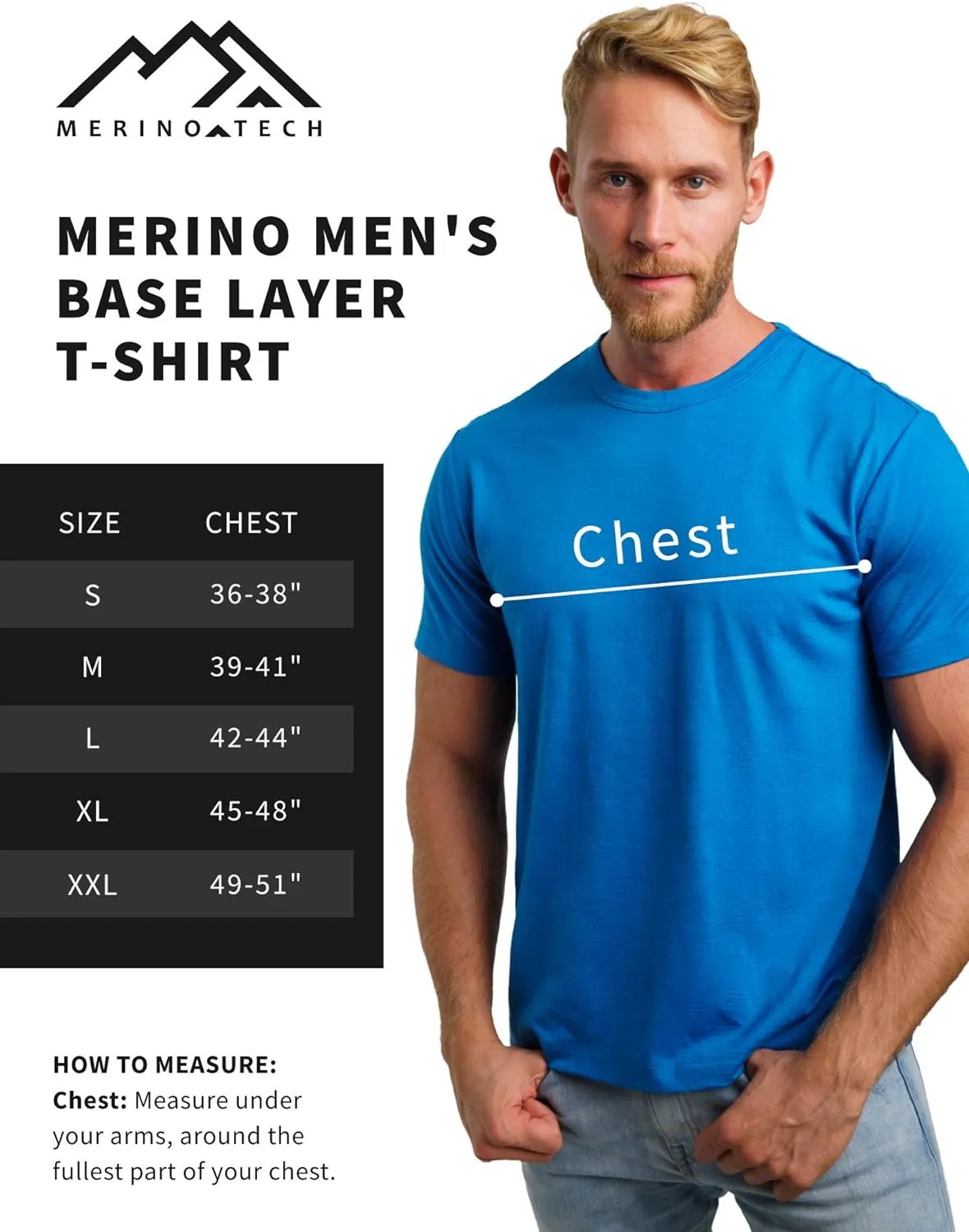 Merino Wool T-Shirt Mens - Merino Wool Undershirt Thermal Shirt for Men and Hiking Socks