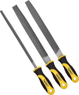 Metal File Set, 3-Piece, 8-inch,Professional Carbon Steel File, Includes Flat/Half-Round/Round,Work for Metal, Wood and More