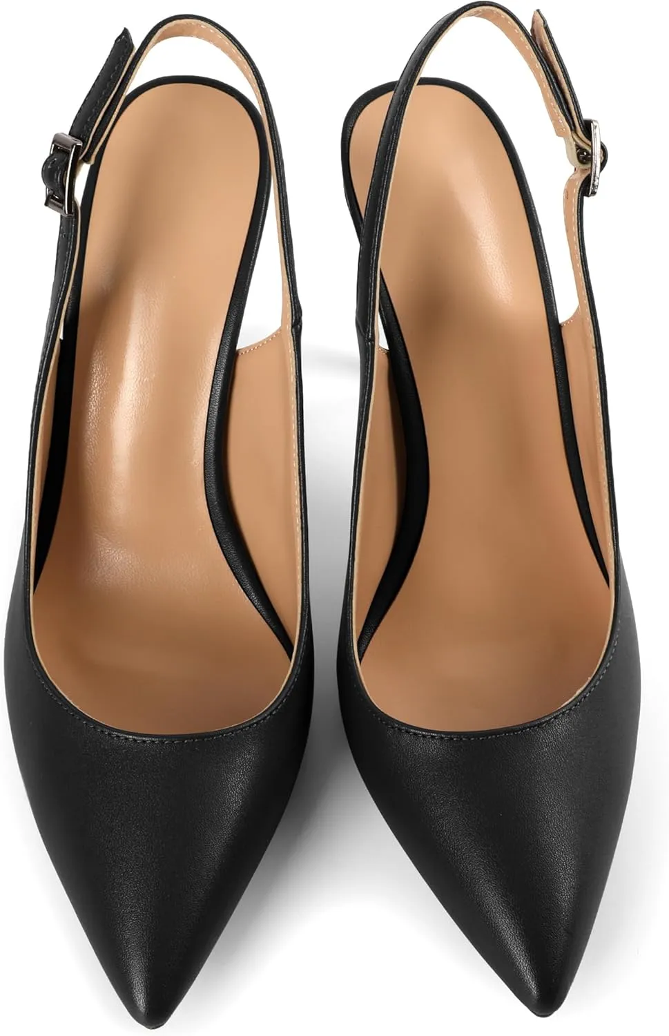 Mettesally Women's Slingback High Heels Pointed Toe Pumps Stiletto Heel Ankle Strap Party Office Dress Shoes