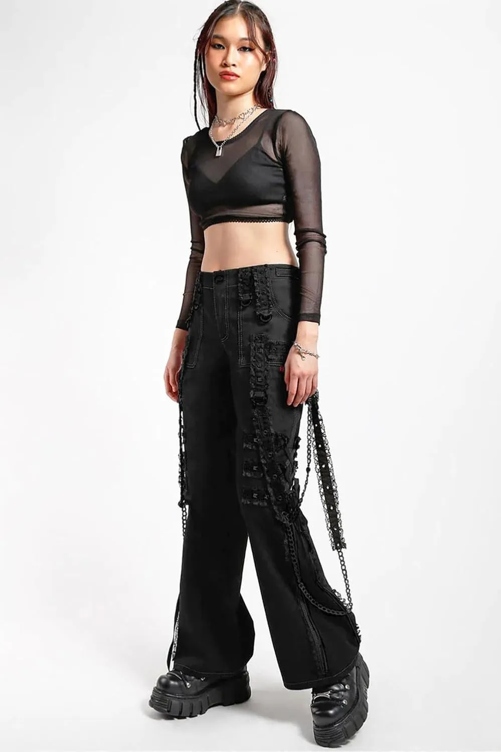 Midnight Dark Street Chain Pants [Black/Black]