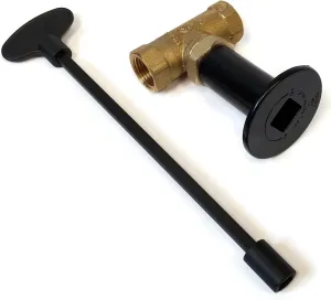 Midwest Hearth Gas Fire Pit Key Valve Kit - 1/2" NPT - Flat Black