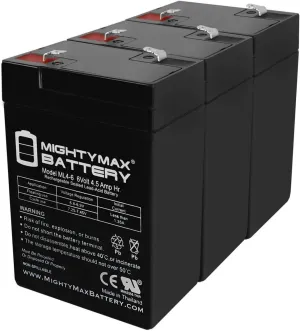 Mighty Max Battery 6V 4.5AH Replaces Abbott Laboratories Patrol Enteral Pump - 3 Pack
