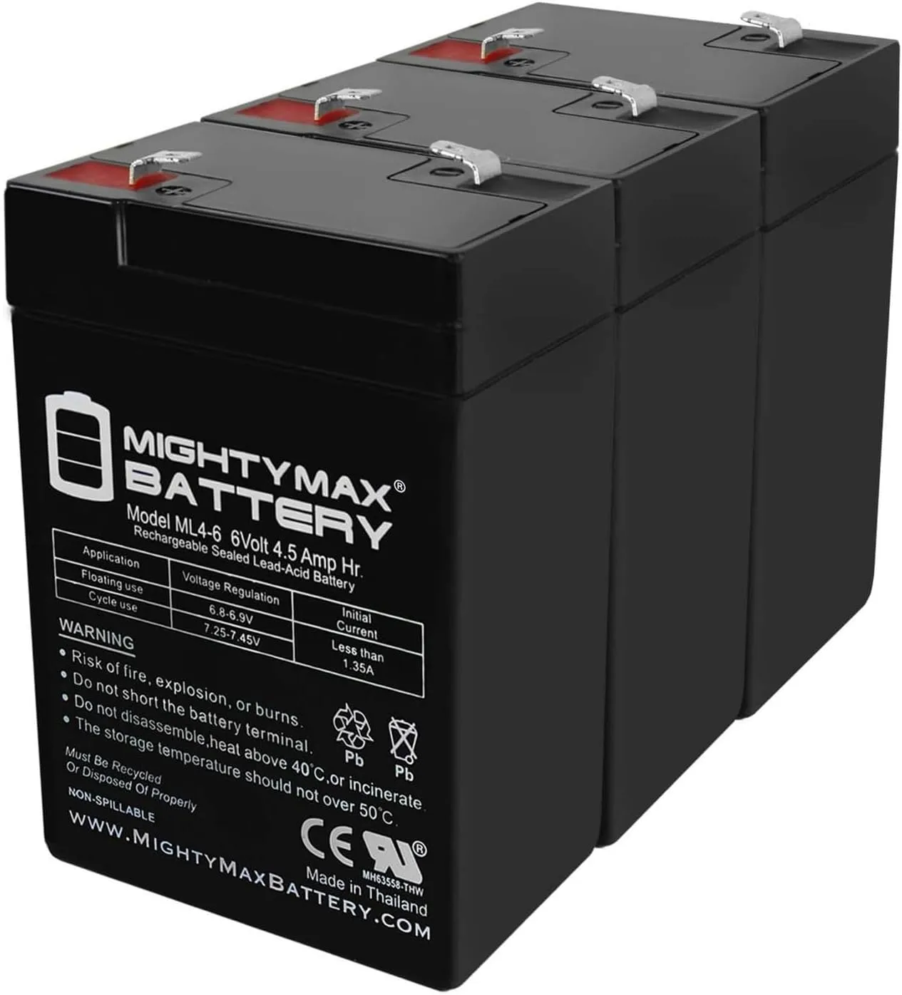 Mighty Max Battery 6V 4.5AH Replaces Abbott Laboratories Patrol Enteral Pump - 3 Pack