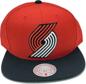 Mitchell & Ness Portland Trail Blazers Wool 2 Tone Adjustable Snapback Red/Black