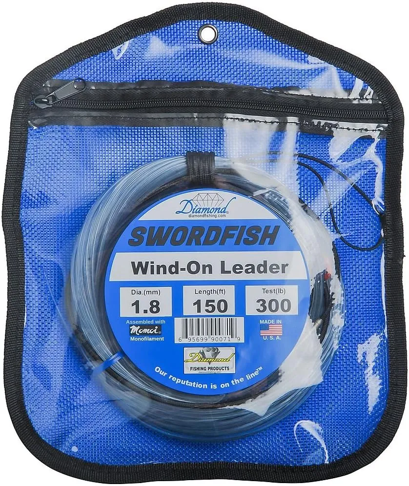 Momoi Diamond Special Swordfish Wind-On Leaders - 300lb Test - Blue - 150ft