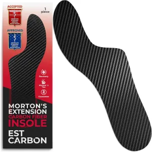 Mortons Extension Carbon Fiber Insole 1PC, FSA Eligible US Medical Device, Big Toe Foot Pain, Hallux Rigidus, Turf Toe, Mortons Extension Orthotic Shoe Insert, Carbon Fiber Foot Plate W7.5-8, M6.5-7