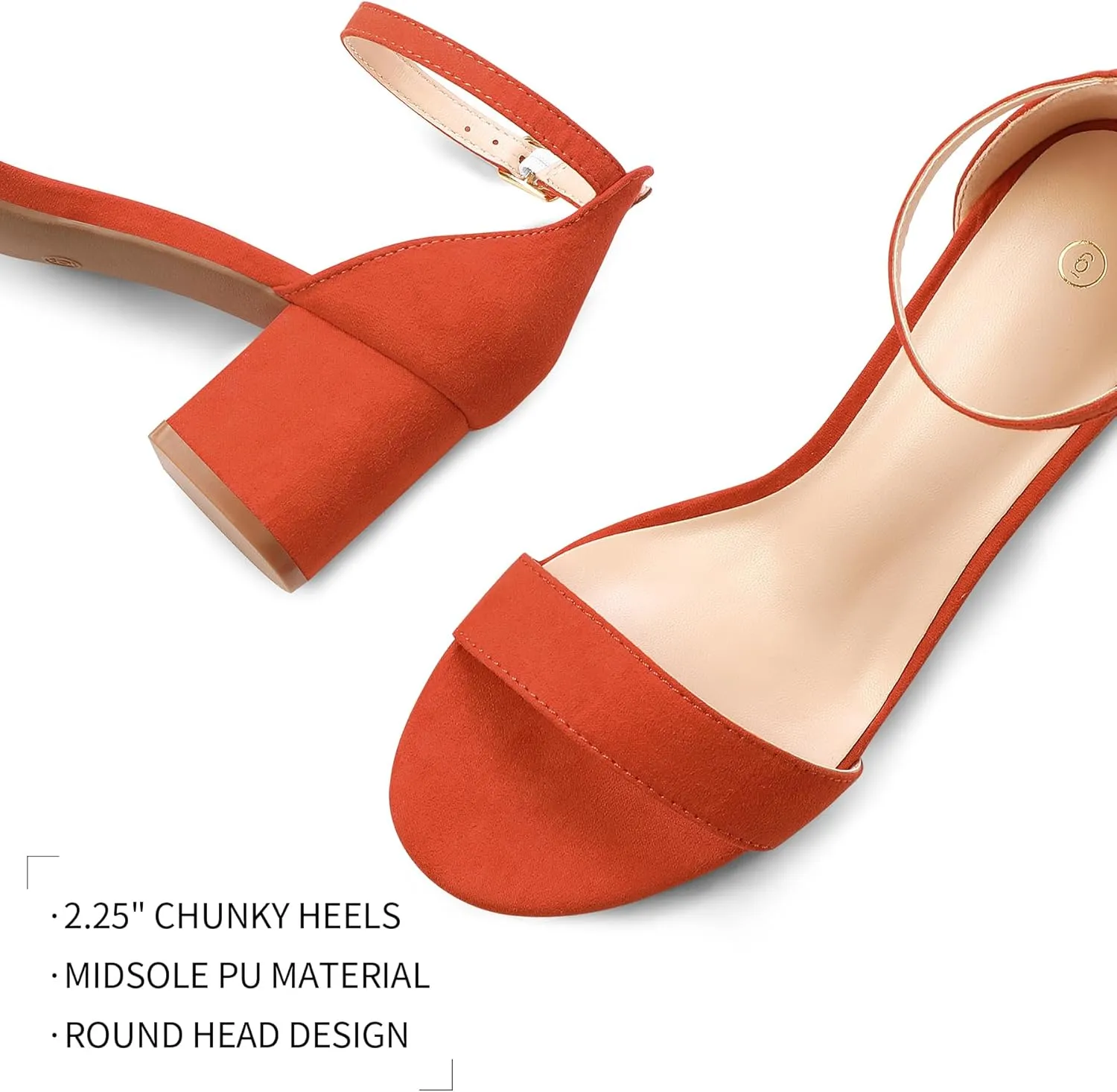 mysoft Women's Chunky Low Heels Open Toe Block Heeled Dress Ankle Strap Pump Wedding Sandals