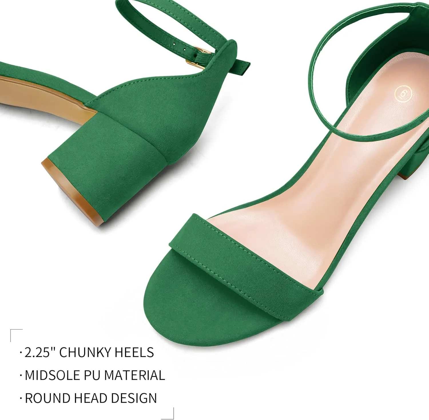 mysoft Women's Chunky Low Heels Open Toe Block Heeled Dress Ankle Strap Pump Wedding Sandals
