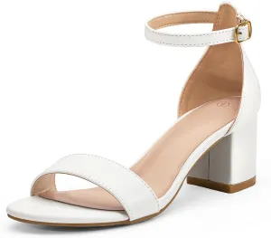 mysoft Women's Chunky Low Heels Open Toe Block Heeled Dress Ankle Strap Pump Wedding Sandals