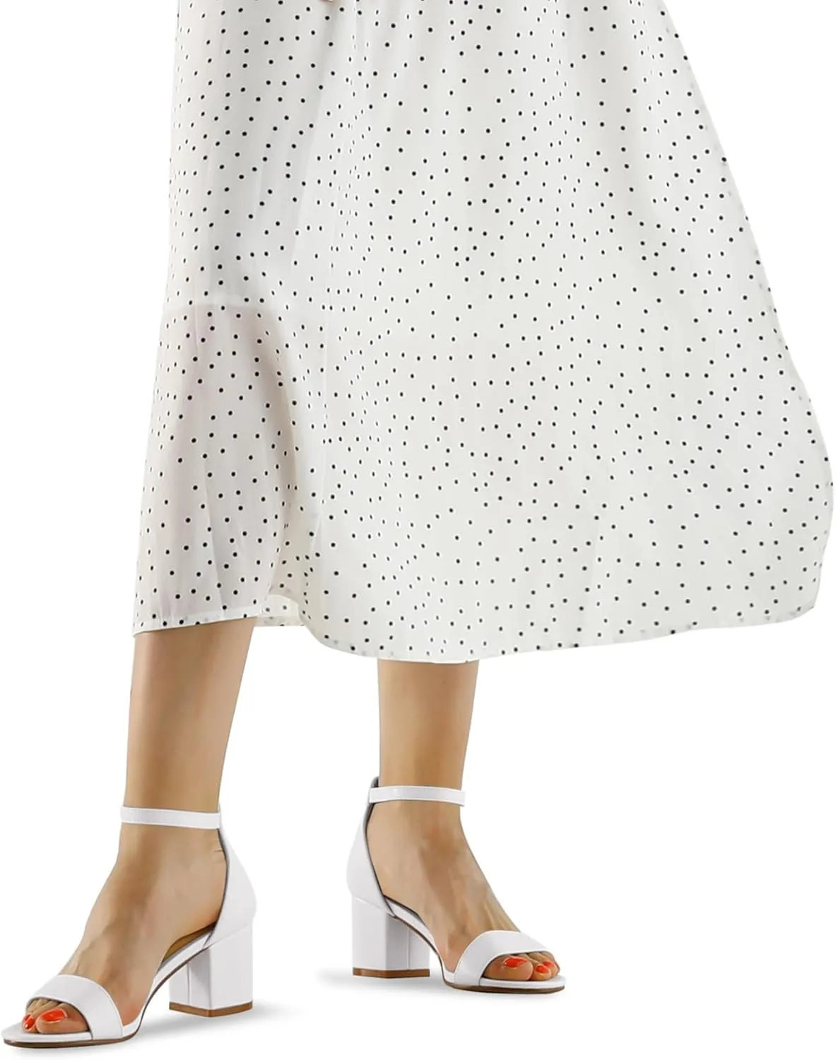 mysoft Women's Chunky Low Heels Open Toe Block Heeled Dress Ankle Strap Pump Wedding Sandals