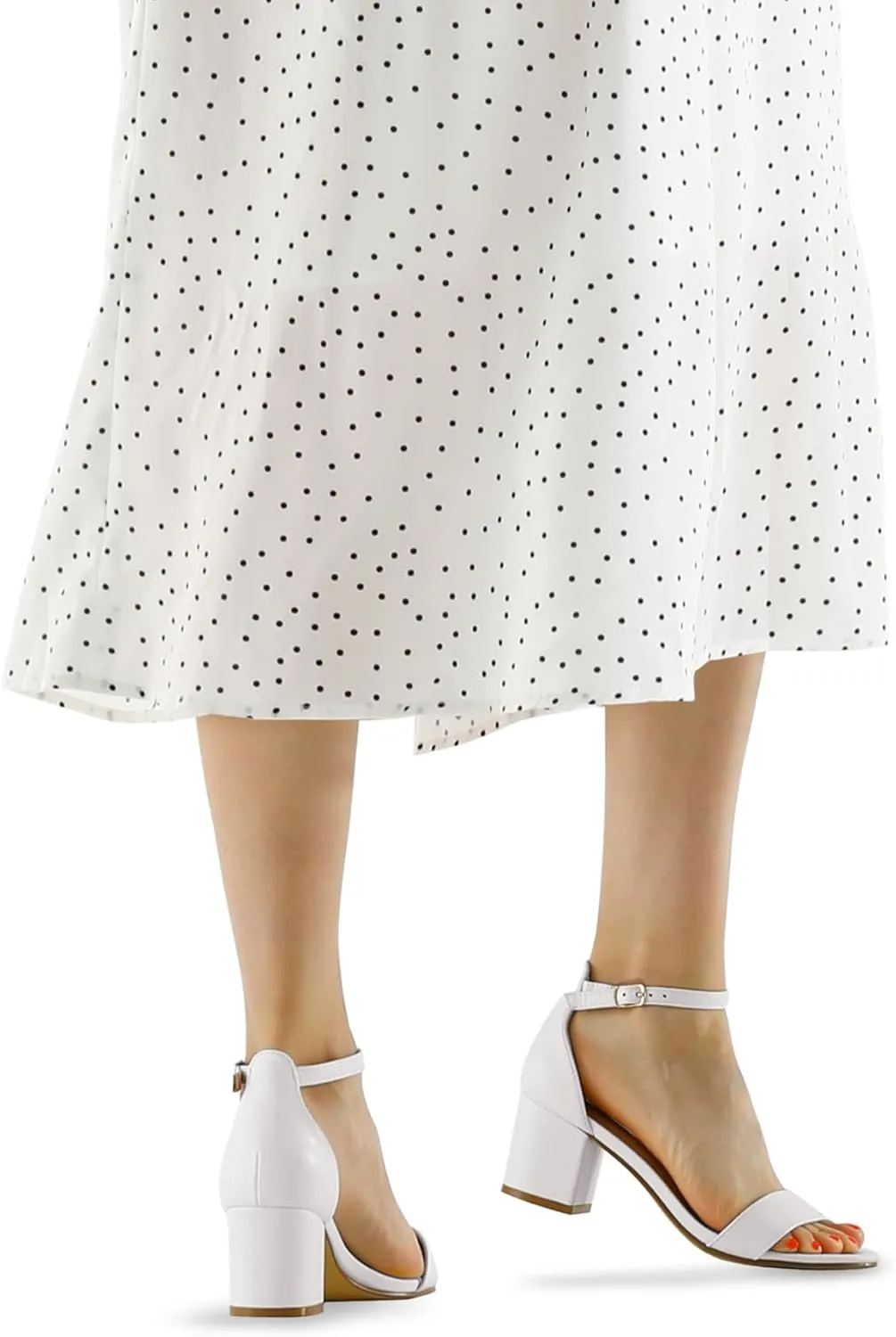 mysoft Women's Chunky Low Heels Open Toe Block Heeled Dress Ankle Strap Pump Wedding Sandals