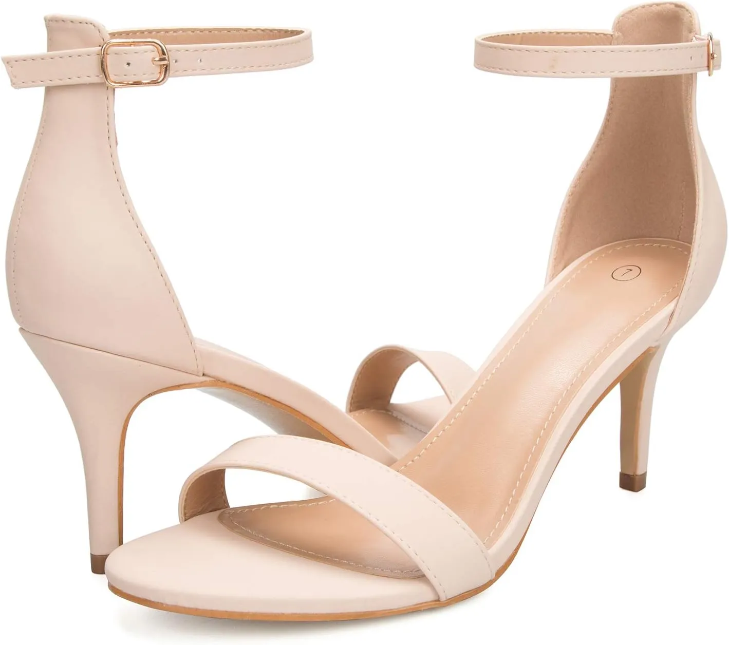 mysoft Women's Stilettos Pump Heel Sandals Ankle Strap Open Toe