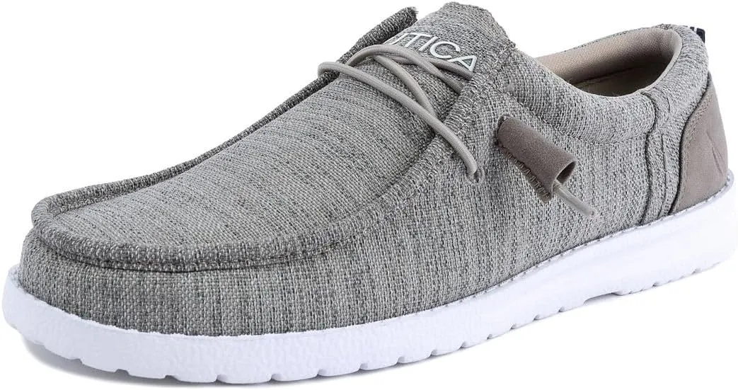Nautica Men's Comfort Loafers, Slip-On Boat Shoe, Lightweight Casual Stretch Sneaker-Rushford