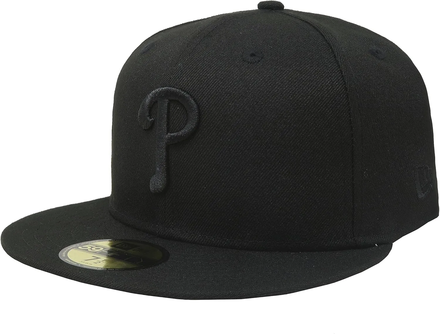 New Era 59Fifty Hat Philadelphia Phillies Black on Black Fitted Cap 11591117