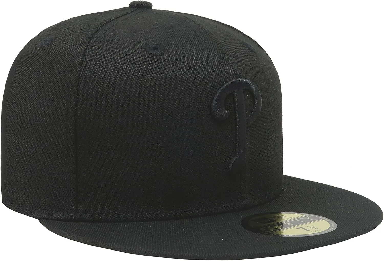 New Era 59Fifty Hat Philadelphia Phillies Black on Black Fitted Cap 11591117