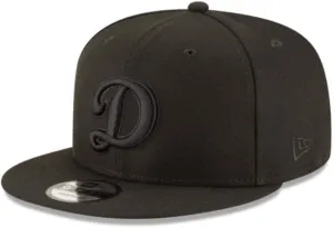 New Era 9Fifty Hat Los Angeles Dodgers Basic D Black On Black Snapback Adjustable