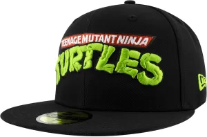 New Era Teenage Mutant Ninja Turtles Logo Black Colorway 59Fifty Fitted Hat (US, Numeric, 7 1/2, Black)