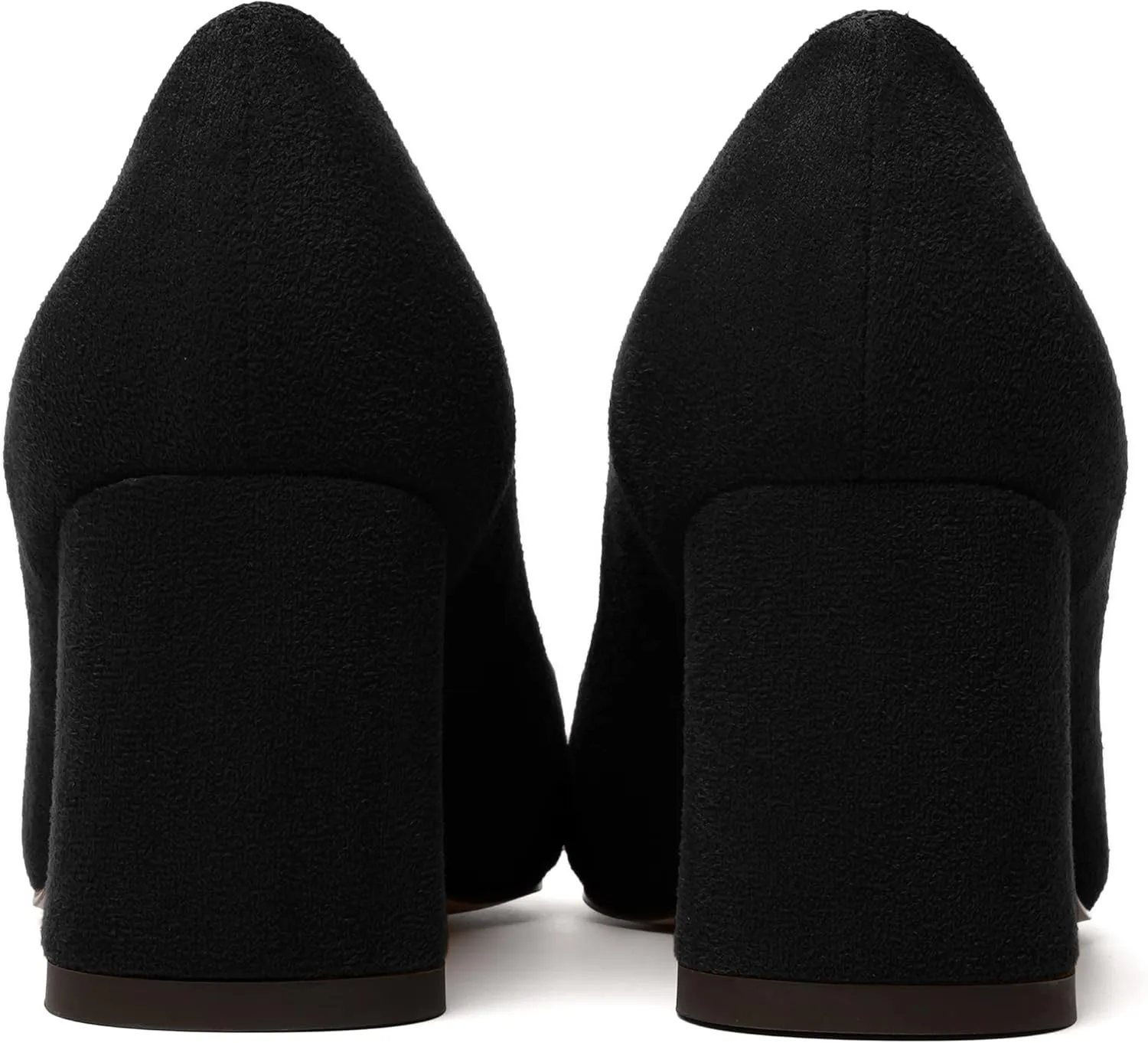 NUMALEO Womens Suede Wedding Solid Slip On Pointed Toe Dress Chunky Mid Heel Pumps Shoes 2.5 Inch