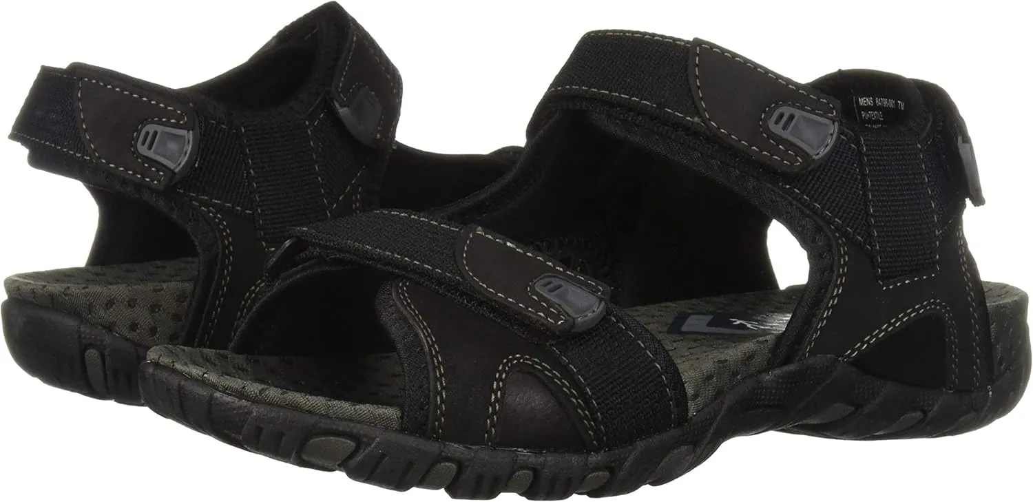 Nunn Bush Men's Rio Bravo Three Strap Outdoor Sport River Sandal with Hook and Loop Closure