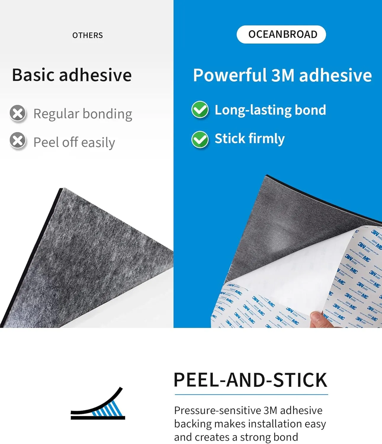 OCEANBROAD EVA Foam Boat Flooring with 3M Adhesive Backing Marine Self-Adhesive Decking 96''x45.6''/36''/28.8''/16.8'', 48''x16.8'' Faux Teak Sheet for Jon Boats Swim Platform Helm Pad RV Floor