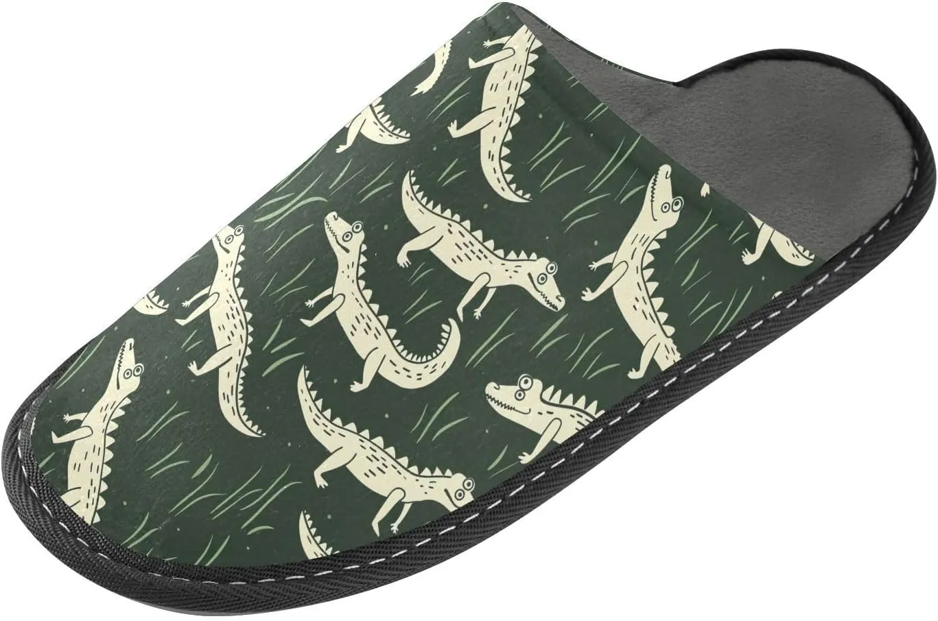 ODAWA Zebra Yellow Male Shoe House Slippers Memory Foam Plush Mens Slip on House Shoes