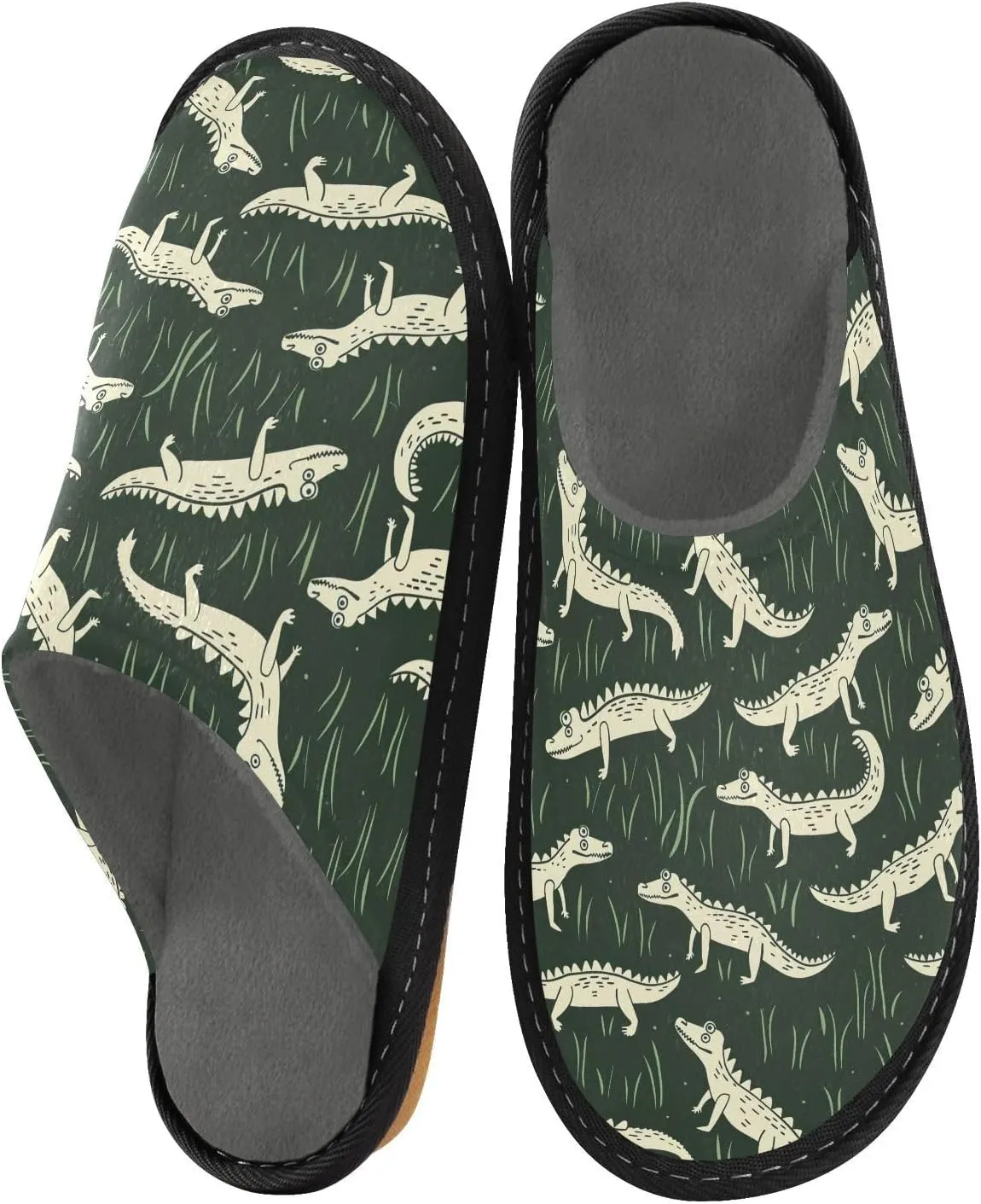 ODAWA Zebra Yellow Male Shoe House Slippers Memory Foam Plush Mens Slip on House Shoes