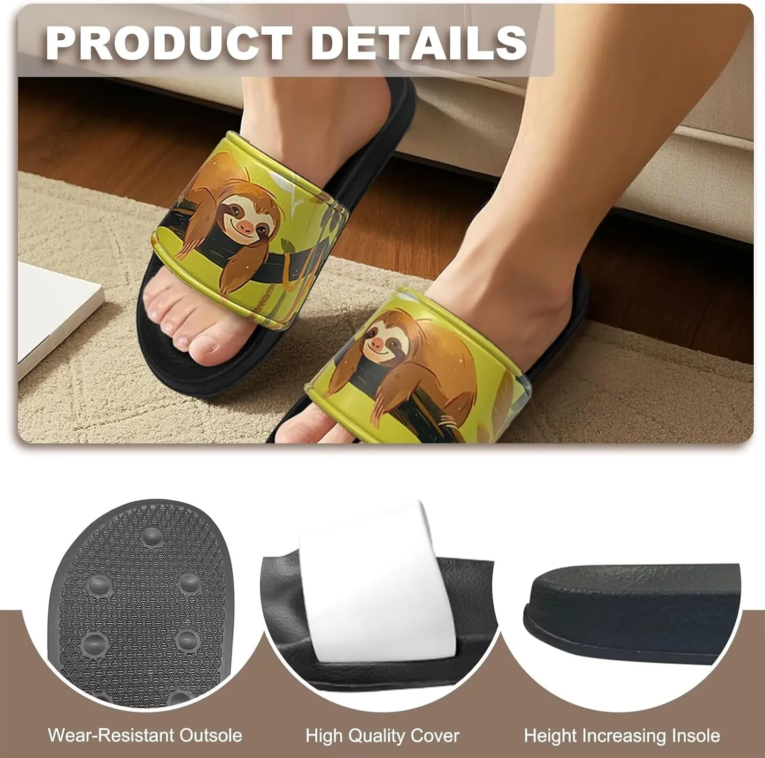 Open Toe Slippers for Women Rubber Slides Womens Sandal Slippers