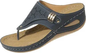 Orthopedic Sandals for Women Arch Support Platform Wedges Comfortable Flip Flops Slip on Mesh Hollow Sports Sandal