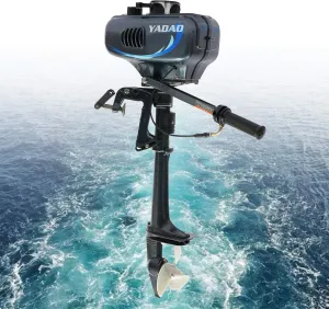 Outboard Motor Boat Engine, 2 Stroke Heavy Duty Fishing Boat Engine 3.5HP Gas Trolling Motor with Water Cooling CDI System for Rubber Boats, Inflatable Boats, Sailboats
