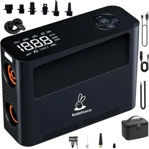 Paddle Board Pump 10 Pump Modes SUP Air Pump 500L Airflow/min Tire Inflator Portable Air Compressor 4X Speeds Electric Air Pump Suitable All Model Tires, Tents, SUP, Air Mattess, Kayak