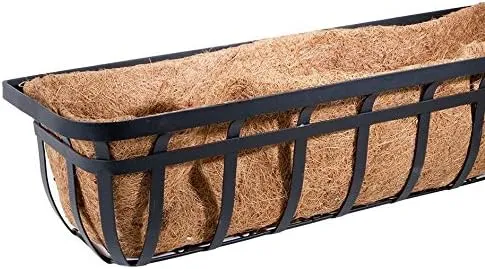 Panacea 88559 Flat Iron Series Planter Boxes, Black, 48" L, 4 Pack