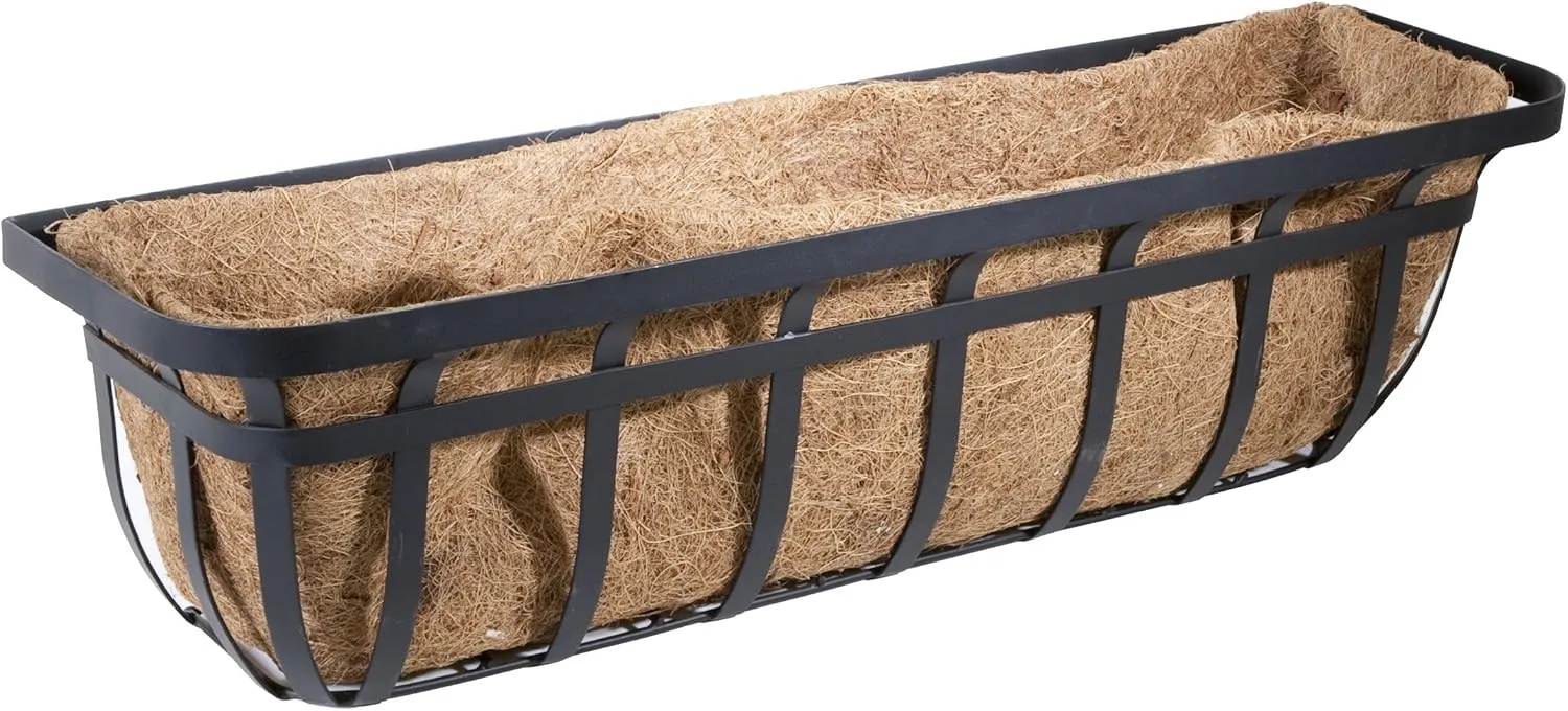 Panacea Products Flat Iron Series 30-inch (30") Window/Deck Planter, Black