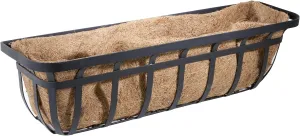 Panacea Products Flat Iron Series 30-inch (30") Window/Deck Planter, Black