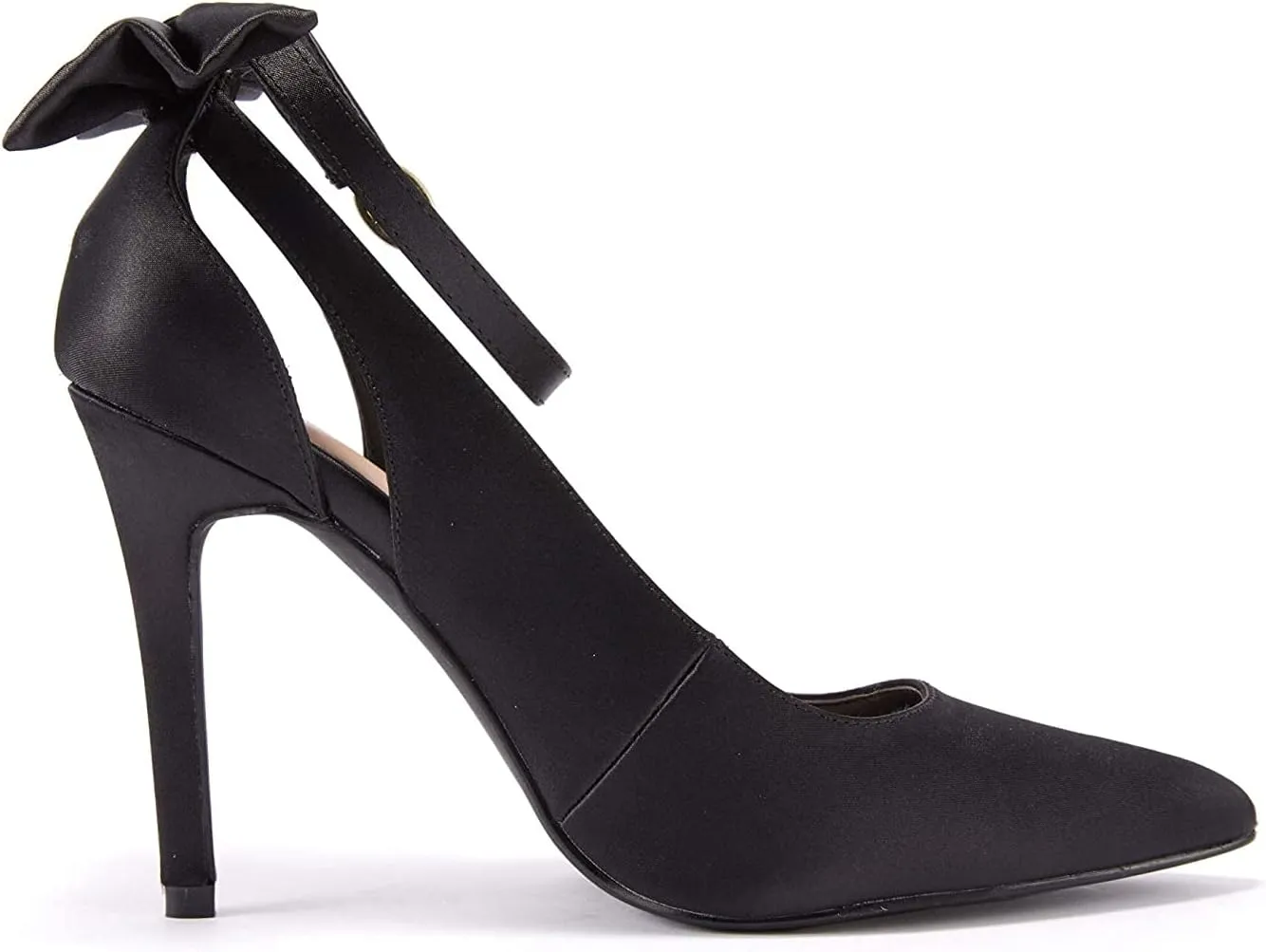 PiePieBuy Women's Pointed Toe High Heels Ankle Strap D'Orsay Pumps Shoes Bow Wedding Bowtie Back Dress Sandals