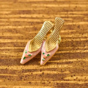 Pink Floral Mule Shoes Tack Pin