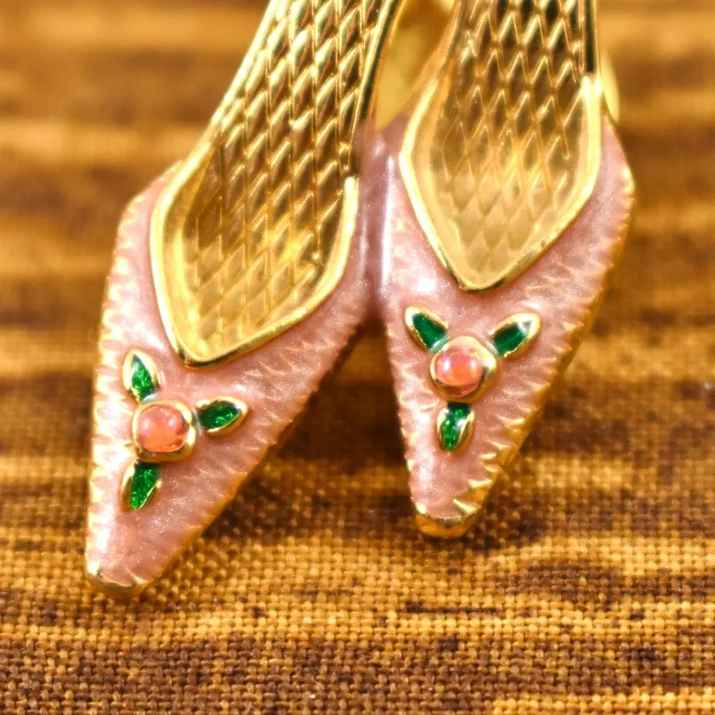 Pink Floral Mule Shoes Tack Pin