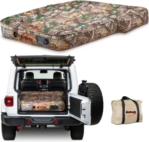 Pittman Outdoors - Airbedz Jeep Mattress - Low Odor Premium Jeep Air Mattress for Jeep Wrangler, Wagons, SUV Air Mattress & 4Runner Air Mattress with Rear Seats Down - 66"x52"x10" CAMO