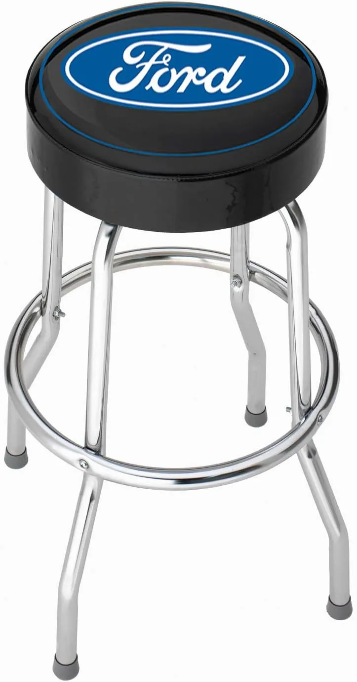 Plasticolor 004751R01 Ford Oval Logo Garage Stool,Black w/Blue Logo