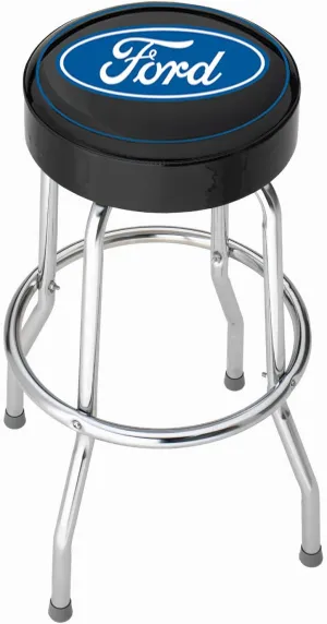Plasticolor 004751R01 Ford Oval Logo Garage Stool,Black w/Blue Logo