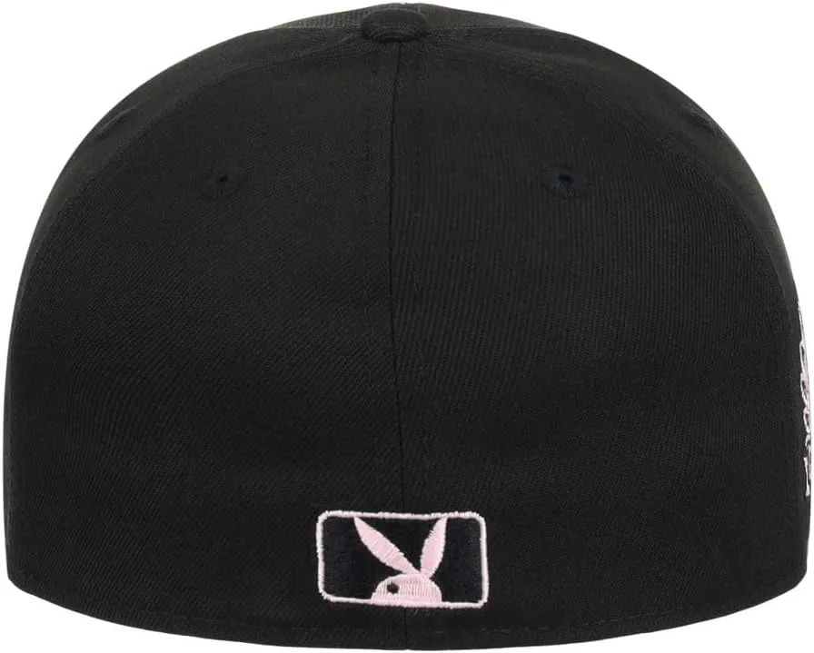 Playboy Pink & Black Fitted Flat Bill Hat
