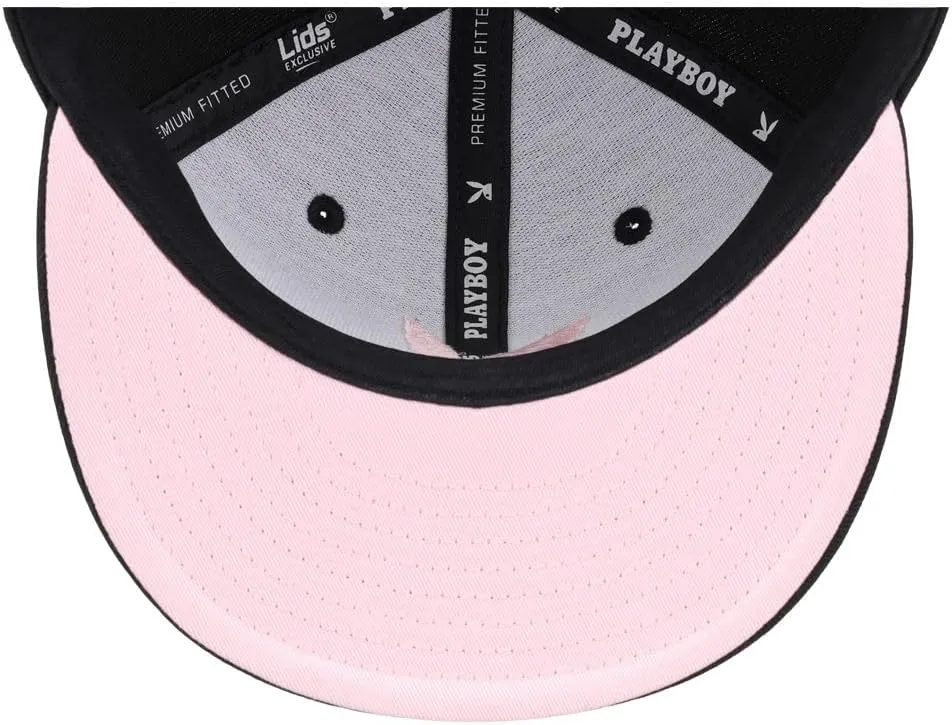 Playboy Pink & Black Fitted Flat Bill Hat