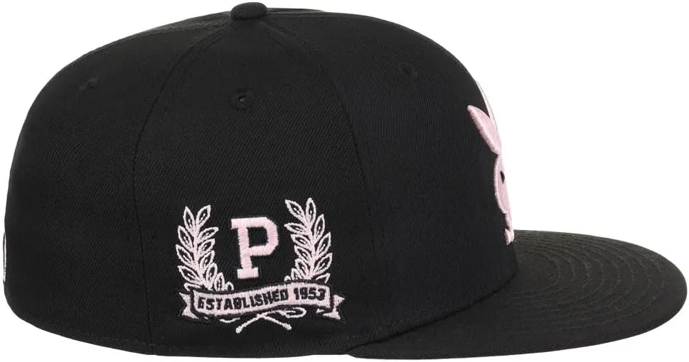 Playboy Pink & Black Fitted Flat Bill Hat