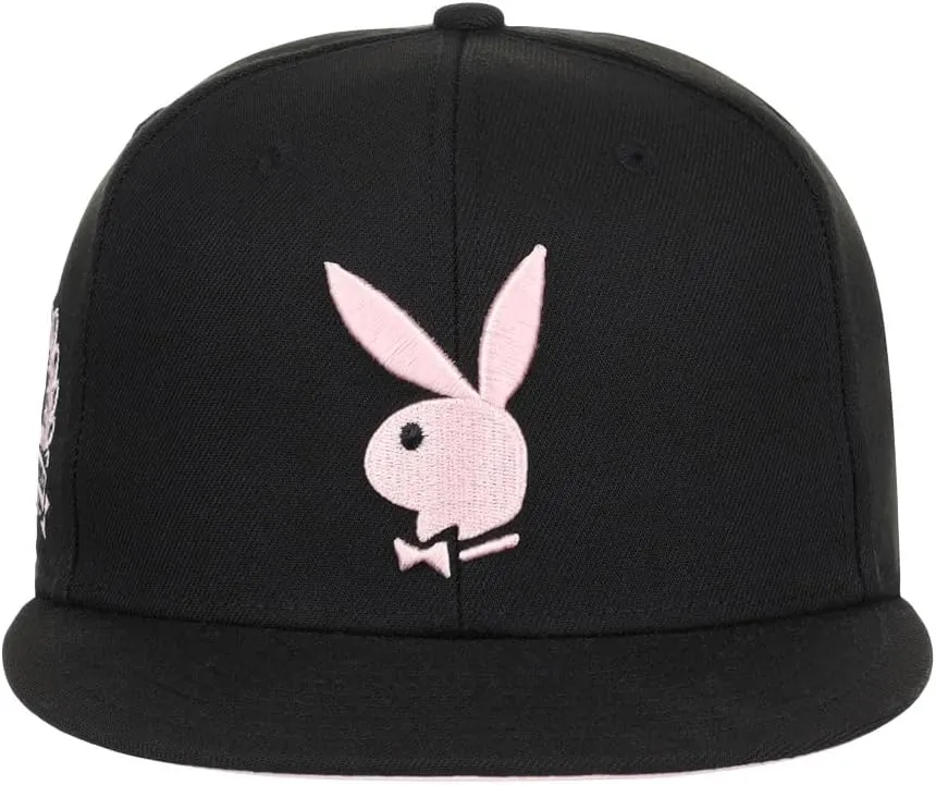 Playboy Pink & Black Fitted Flat Bill Hat