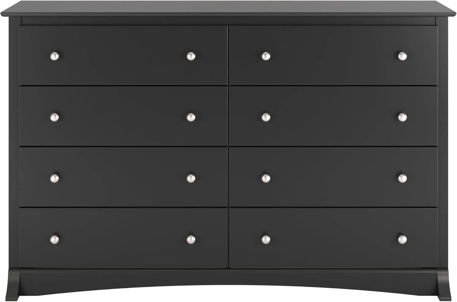 Prepac Sonoma 8 Drawer Double Dresser for Bedroom, Wide Chest of Drawers, Bedroom Furniture, Clothes Storage and Organizer, 17.25" D x 59" W x 37" H, Black, BDC-6338