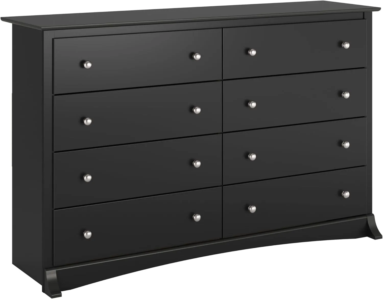 Prepac Sonoma 8 Drawer Double Dresser for Bedroom, Wide Chest of Drawers, Bedroom Furniture, Clothes Storage and Organizer, 17.25" D x 59" W x 37" H, Black, BDC-6338